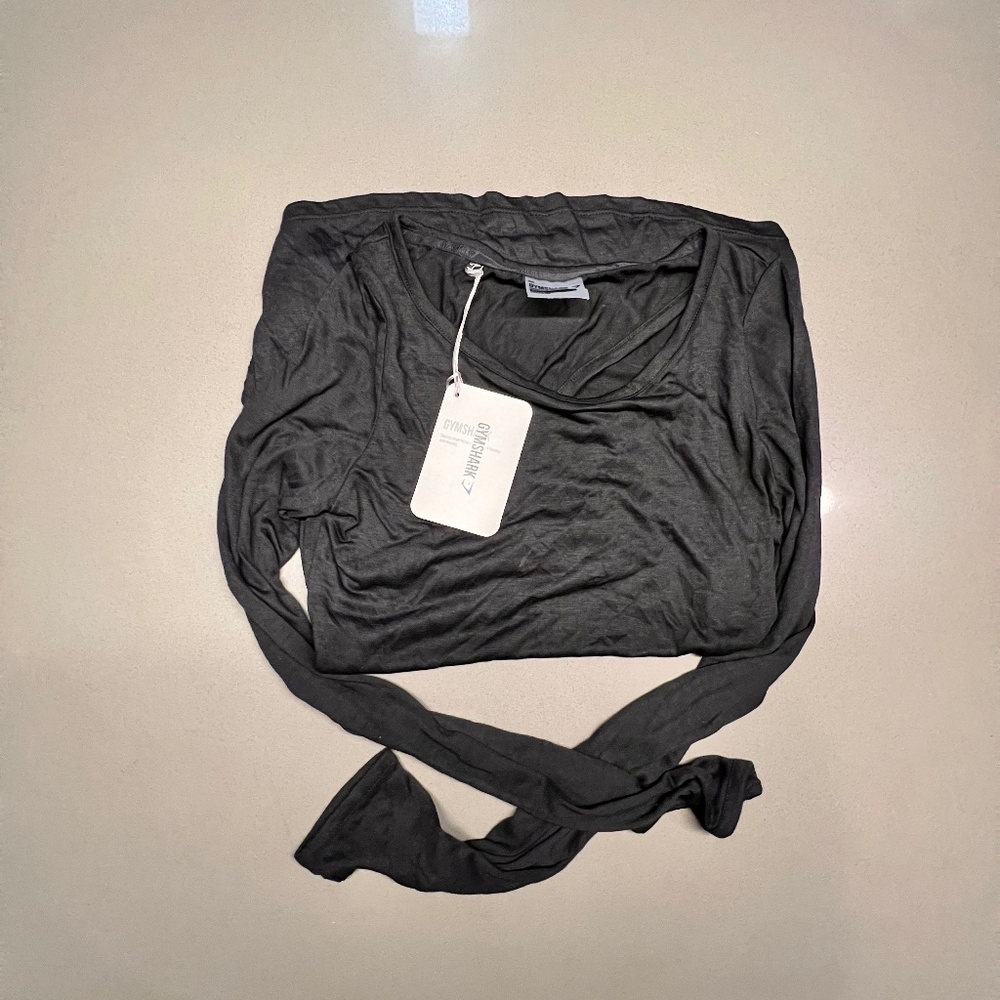 Gym Shark | Open Cross Back Long Sleeve Black Shirt